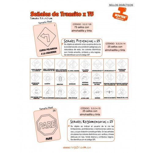 SELLOS DIDAC. SEÑALES DE TRANSITO X 75
