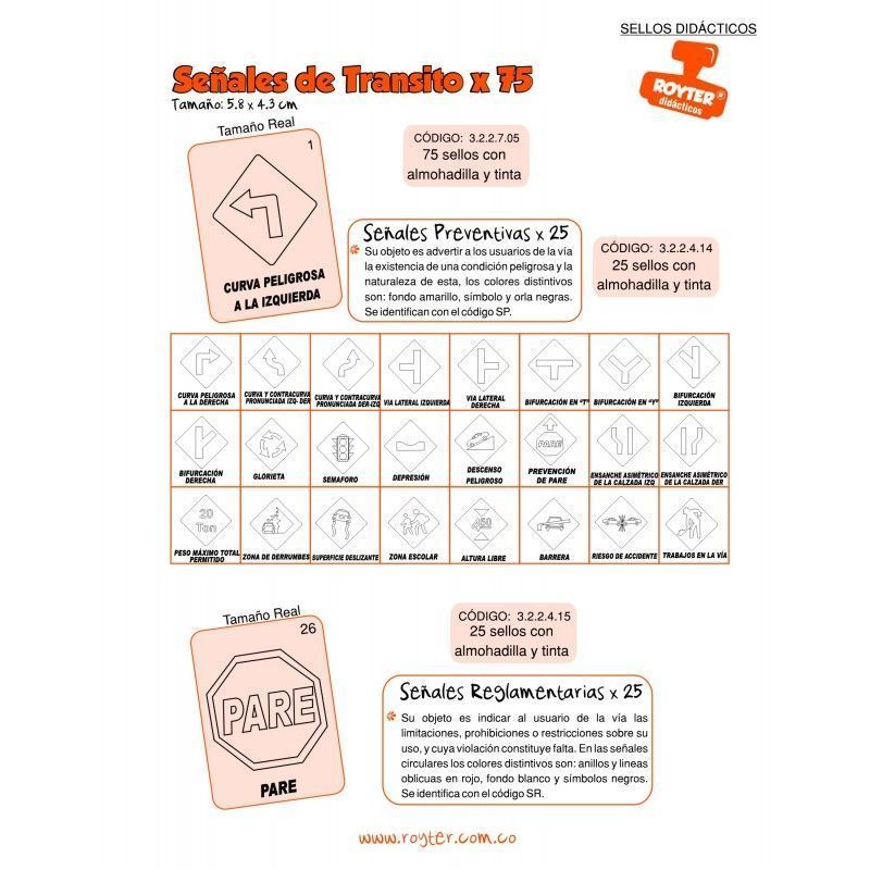 SELLOS DIDAC. SEÑALES DE TRANSITO X 75