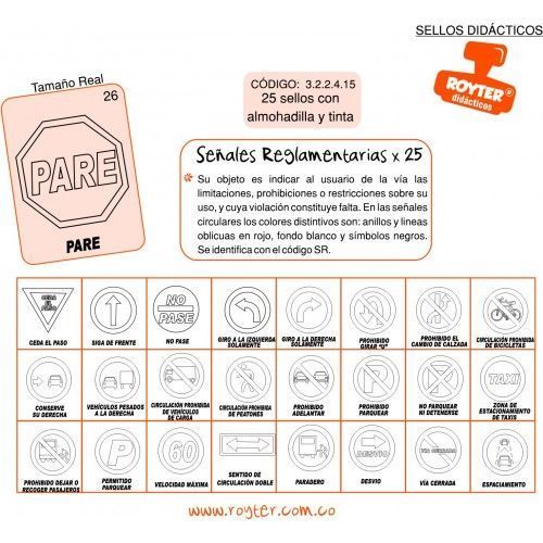 SELLOS DIDAC. SEÑALES DE TRANSITO REGLAMENTARIAS X 25