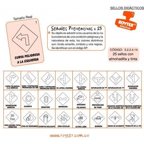 SELLOS DIDAC. SEÑALES DE TRANSITO PREVENTIVAS X 25
