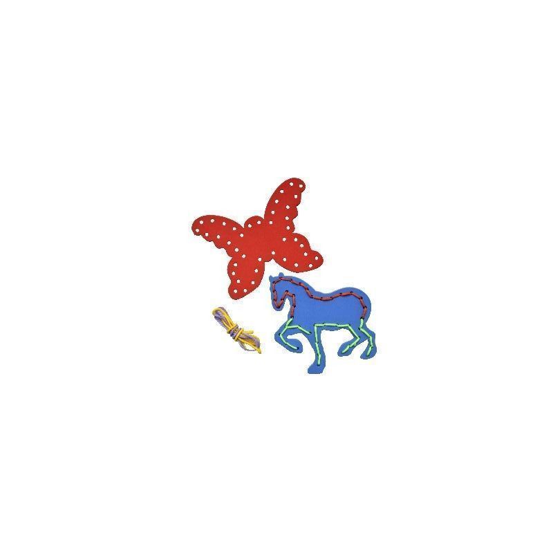 ANIMALES X 2 PARA ENHEBRAR CABALLO- MARIPOSA PVC