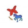 ANIMALES X 2 PARA ENHEBRAR CABALLO- MARIPOSA PVC