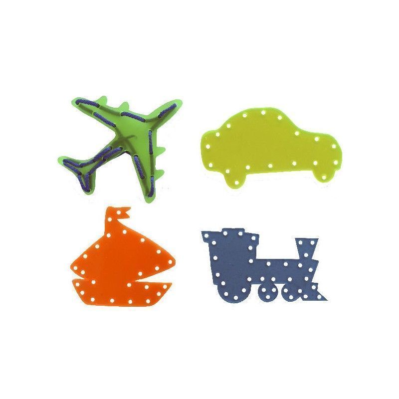 MEDIOS DE TRANSPORTE X 4 UNID PARA ENHEBRAR PVC