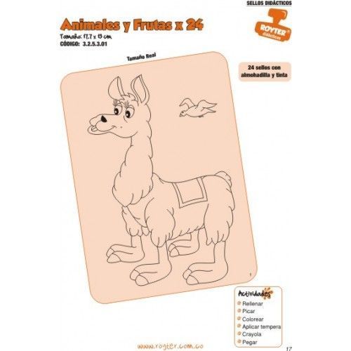 SELLOS DIDAC. ANIMALES Y FRUTAS X 24