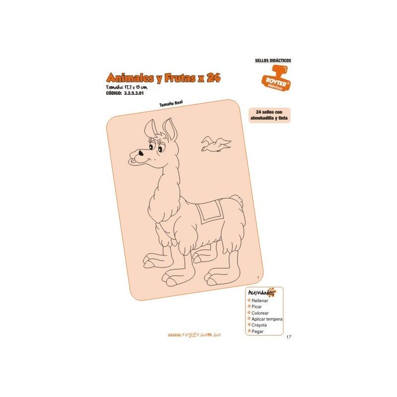 SELLOS DIDAC. ANIMALES Y FRUTAS X 24
