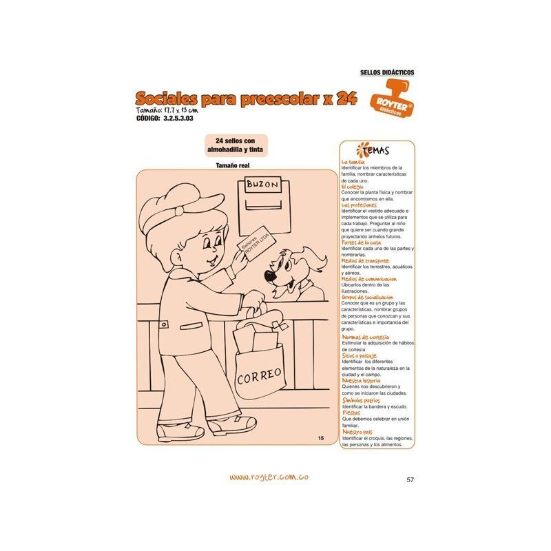 SELLOS DIDAC. SOCIALES PARA PREESCOLAR X 24