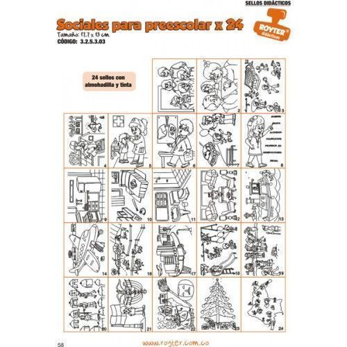 SELLOS DIDAC. SOCIALES PARA PREESCOLAR X 24