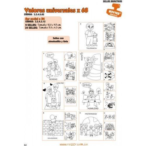 SELLOS DIDAC.VALORES UNIVERSALES X 68