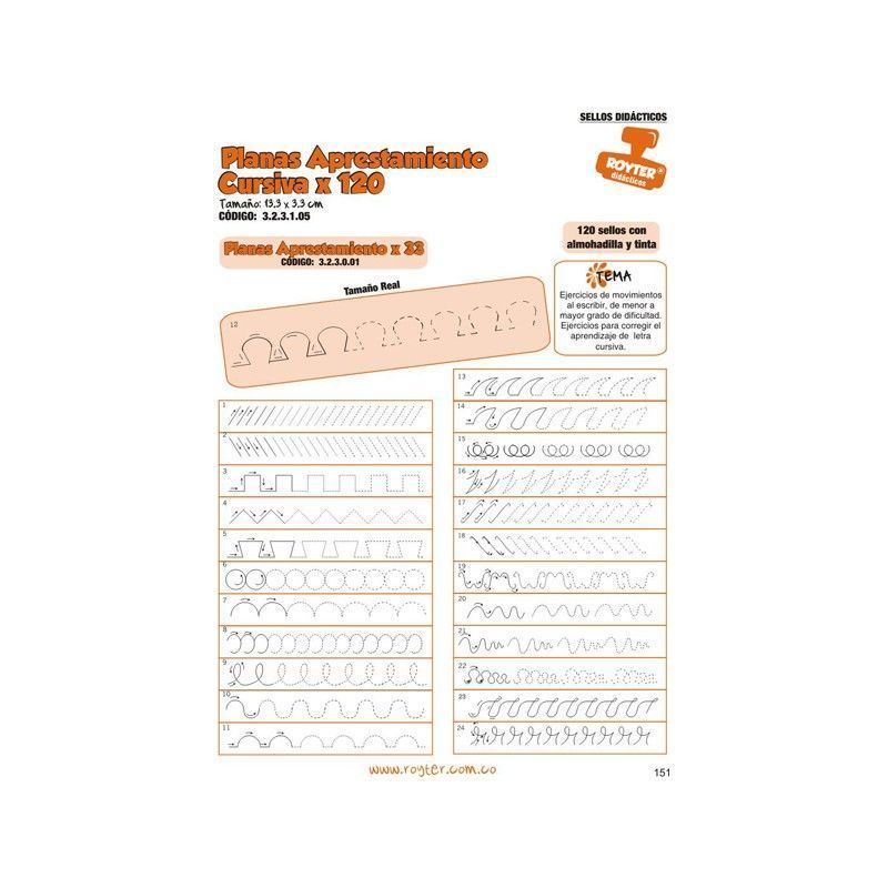 SELLOS DIDAC. PLANAS APRESTAMIENTO CURSIVA X120
