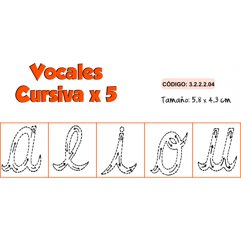 SELLOS DIDAC. VOCALES CURSIVA X 5
