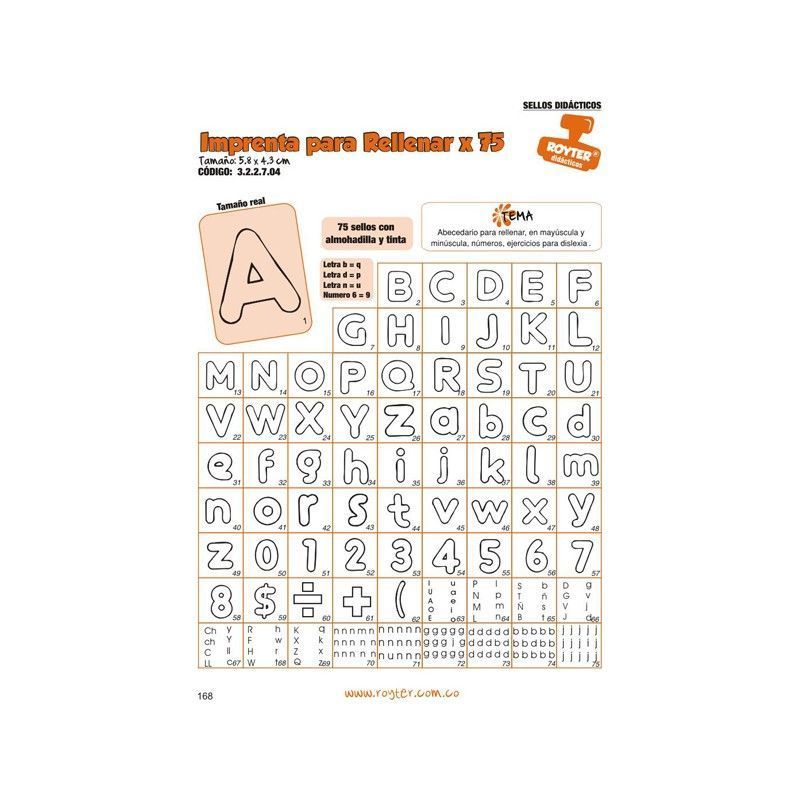 SELLOS DIDAC. IMPRENTA PARA RELLENAR X 75